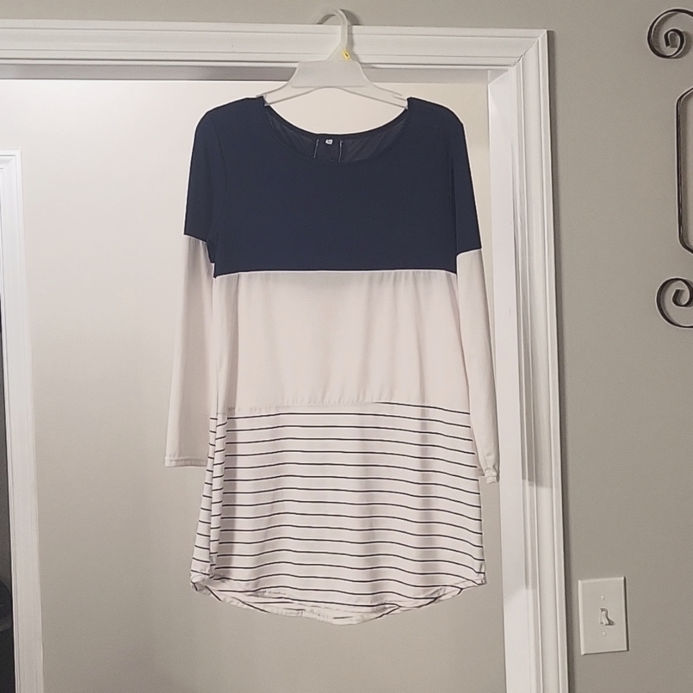 Mid-Long sleeve tro colored blouse